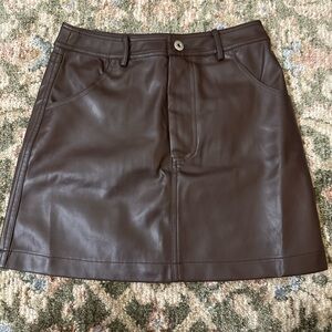 Astr Brown Mini A-line Skirt for Casual Night Out